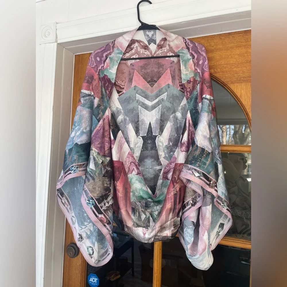 Ted Baker Mirrored Minerals Silk Cape Scarf One Size